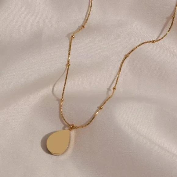 New 18K Blue Drop Pendant Beads Chain Necklace, NICE NECKLACE, CUTE NECKLACE - Picture 4 of 4